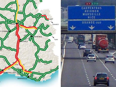 La vallée du Rhône est souvent encombrée les samedis des mois de juillet et août