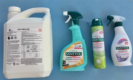Oxy'Health et Sanytol sont les marques des principaux produits de désinfection utilisés