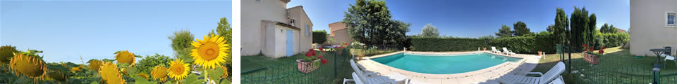 Piscine en photo à 360° dans l'après-midi, grâce à street view